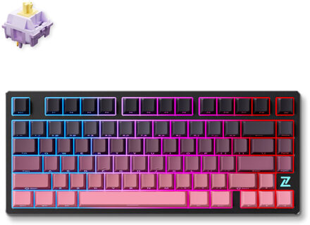 Z75S Black Pink Hyacinth Metal Top Cover Wireless Mechanical Toetsenbord