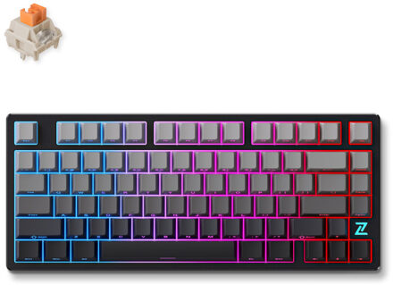 Z75S Mountains Gradient Flame Orange Metal Top Cover Wireless Mechanical Toetsenbord