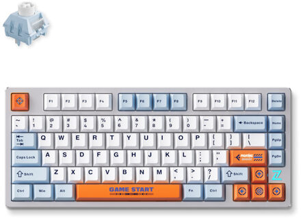 Z75S Orange Blue Snow Tiger Metal Top Cover Wireless Mechanical Toetsenbord