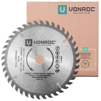 Zaagblad voor cirkelzaag 150x16 mm 40T - geschikt voor hout - Universeel