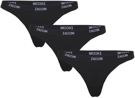Zaccini Dames Strings 3-pack Black-XL