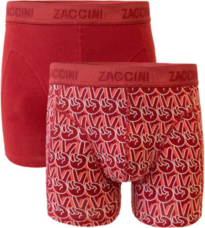 Zaccini Underwear 2-pack v-sign Rood - L
