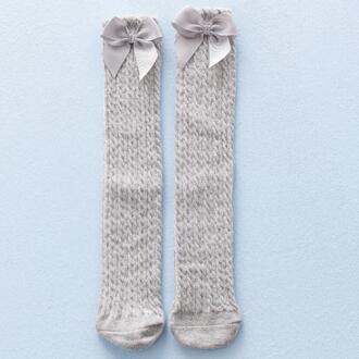 Zacht Ademend Meisjes Kniekousen Zomer Cozy Mesh Buis Sokken Voor Meisjes Kleding Peuter Beenwarmers Skarpety/meias grijs