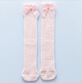 Zacht Ademend Meisjes Kniekousen Zomer Cozy Mesh Buis Sokken Voor Meisjes Kleding Peuter Beenwarmers Skarpety/meias perzik