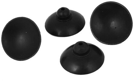 Zacht Plastic Aquarium Zuignap Clip 28Mm Diameter 4 Stuks Zwart