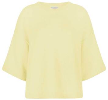 Zachte alpaca blend trui Hiaru  geel - L,