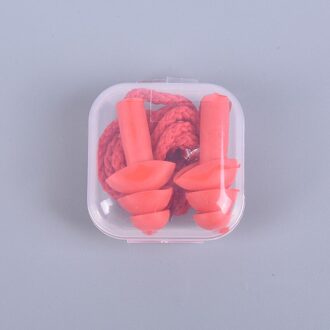 Zachte Anti-geluid Ear Plug Waterdicht Zwemmen Siliconen Zwemmen Oordopjes Voor Volwassen Kinderen Zwemmers Duiken Met Touw Rood