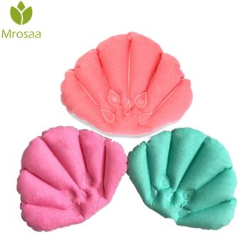 Zachte Bad Kussen Thuis Opblaasbare Spa Kussen Met Zuignappen Shell Vormige Bad Kussen Badkamer Producten Willekeurige Kleuren