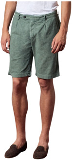 Zachte Bermuda shorts met gestikte plooien Massimo Alba , Green , Heren - 2Xl,Xl,L,M,S,3Xl