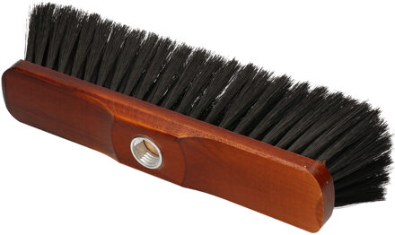 zachte bezemkop - hout - zwart/bruin - B28 cm - Kamerbezems/binnen bezems