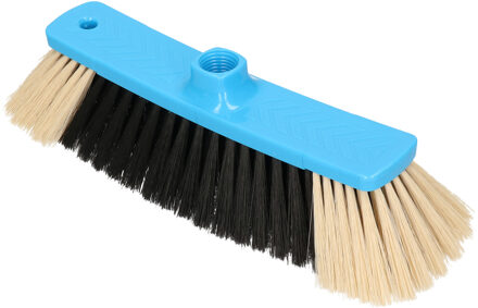 zachte bezemkop - kunststof - blauw/zwart - Kamerbezems - binnen - diverse vloeren - B35 cm