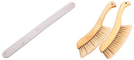 Zachte Borstel-Set Van 2 Met 300Pcs Ijs Stok Houten Popsiclestok