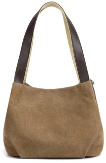 Zachte Canvas Luxe Handtassen Vrouwen Tassen Handtassen Schouder Messenger Bag Dames Handtas Schoudertas Purse koffie