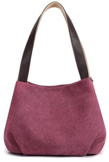 Zachte Canvas Luxe Handtassen Vrouwen Tassen Handtassen Schouder Messenger Bag Dames Handtas Schoudertas Purse Paars