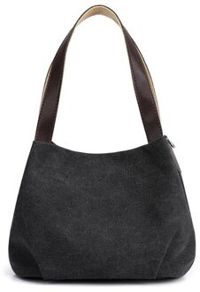 Zachte Canvas Luxe Handtassen Vrouwen Tassen Handtassen Schouder Messenger Bag Dames Handtas Schoudertas Purse zwart