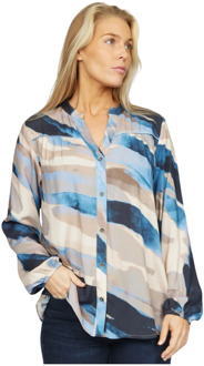 Zachte en stijlvolle blouse met abstracte print 2-Biz , Multicolor , Dames