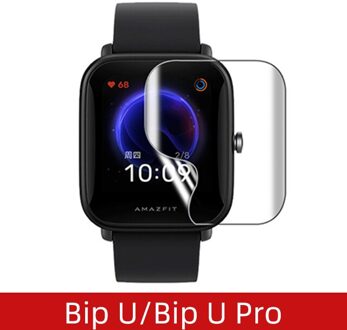 Zachte Fibre Glas Beschermende Film Cover Voor Xiaomi Huami Amazfit Horloge Bip U Pro/Bip U Full Screen Protector horloge Case zacht Tpu Film / 1 stk