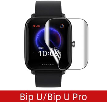 Zachte Fibre Glas Beschermende Film Cover Voor Xiaomi Huami Amazfit Horloge Bip U Pro/Bip U Full Screen Protector horloge Case zacht Tpu Film / 4 stk