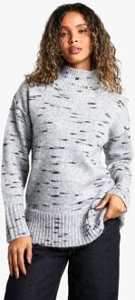 Zachte Gebreide Marl Oversized Coltrui, Grey - S