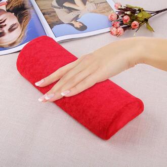 Zachte Hand Rust Wasbare Hand Kussen Spons Kussen Houder Arm Rust Nail Art Kleine Manicure Hand Rust Kussen Kussen 7 kleur Rood