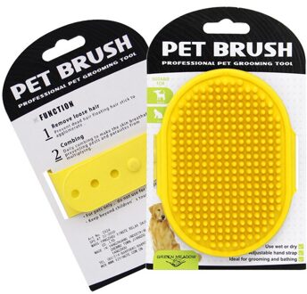 Zachte Hond Massage Bad Borstel Hond Kat Bad Hond Schoonmaken Tool Dierbenodigdheden Huisdieren Wassen Handschoenen geel