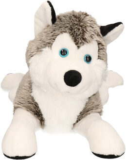 Zachte husky knuffel 43 cm - Knuffel huisdieren Multikleur