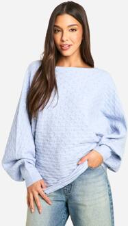 Zachte Kabeltrui Met Twistdetail Aan De Achterkant, Blue