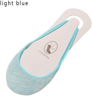 Zachte Katoen Slippers Vrouwelijke Kleurrijke Hoge Hakken Sokken Zomer Mode Vrouwen Ademend Boot Sokken Zomer Korte Onzichtbare Sokken Blauw