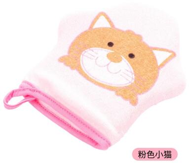 Zachte Kids Baby Bad Borstels Handdoeken Cartoon Dier Vorm Douche Handschoenen Washandje Voor Baden Kinderen Wassen Schone Douche Massage Roze