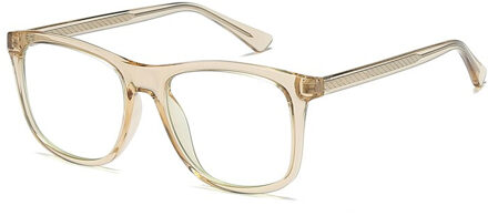 Zachte Koning Vierkante Anti Blauw Licht Blokkeren Bril Mannen Oversize Ultralight Optics Frame Computer Clear Brillen Vrouwen C5 champagne