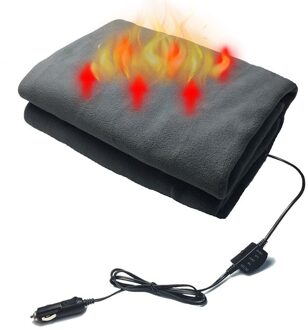 Zachte Kunstmatige Fleece 12V Temperatuur Verstelbare Snelle Solid Warm Winter 45W Gooi Outdoor Camping Elektrische Auto Verwarming Deken grijs