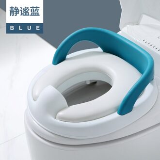 Zachte Kussen Baby Toiletzitting Met Handvat Gemeenschappelijk Gebruik quiet blauw
