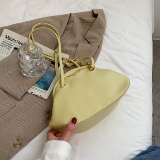 Zachte Lederen Crossbody Tassen Voor Vrouwen Zomer Soild Kleur Schouder Eenvoudige Pak Vrouwelijke Mode Handtassen En Portemonnees #8869 geel