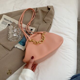 Zachte Lederen Crossbody Tassen Voor Vrouwen Zomer Soild Kleur Schouder Eenvoudige Pak Vrouwelijke Mode Handtassen En Portemonnees #8869 Roze