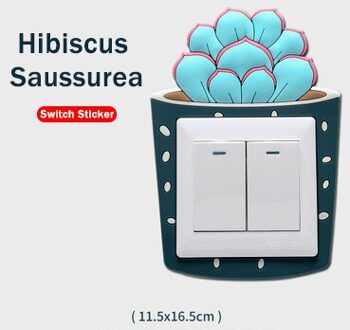 Zachte Lijm Lichtgevende Lichtschakelaar Outlet Muursticker Creatieve Cartoon Cactus Stickers Woonkamer Slaapkamer Wasbare P2