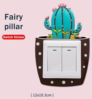 Zachte Lijm Lichtgevende Lichtschakelaar Outlet Muursticker Creatieve Cartoon Cactus Stickers Woonkamer Slaapkamer Wasbare P5