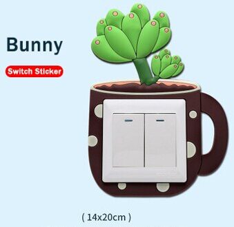 Zachte Lijm Lichtgevende Lichtschakelaar Outlet Muursticker Creatieve Cartoon Cactus Stickers Woonkamer Slaapkamer Wasbare P6