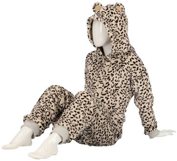 Zachte luipaard/cheetah print onesie voor kinderen wit maat 92/104