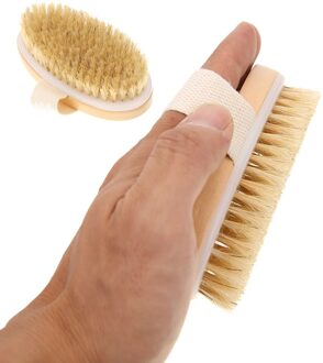 Zachte Natuurlijke Haren Spa Borstel Baden Borstel Houten Douche Borstel Skin Body Massage Borstel Badkamer Accessoires