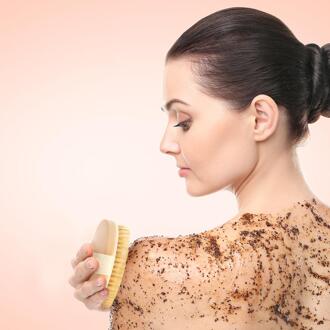 Zachte Natuurlijke Haren Spa Borstel Houten Bad Douche Brush Skin Body Massager Zonder Handvat Exfoliëren Massage Badkamer Producten