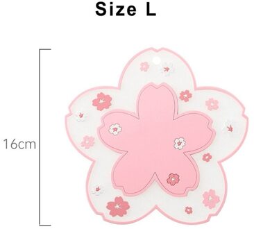 Zachte Sakura Leuke Coaster Placemat Rubber Eettafel Mat Isolatie Non-Slip Sakura Coaster Bureau Cup Mat Keuken Accessoires roze L