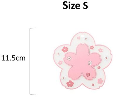 Zachte Sakura Leuke Coaster Placemat Rubber Eettafel Mat Isolatie Non-Slip Sakura Coaster Bureau Cup Mat Keuken Accessoires roze S