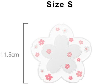 Zachte Sakura Leuke Coaster Placemat Rubber Eettafel Mat Isolatie Non-Slip Sakura Coaster Bureau Cup Mat Keuken Accessoires wit S