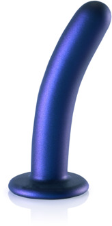 Zachte Silicone G-Spot Dildo - 6'' / 14,5 cm - Metallic Blauw