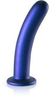 Zachte Silicone G-Spot Dildo - 7'' / 17 cm - Metallic Blauw