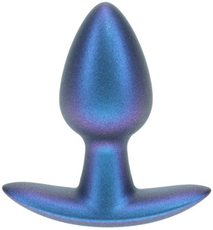 Zachte Siliconen Anale Plug - Klein - 2,6 / 6,5 cm - Metallic Blauw