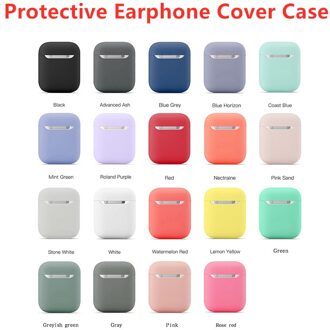 Zachte Siliconen Case Beschermhoes Voor Airpods Bluetooth Oortelefoon Siliconen Cover Voor Shockproof Sleeve Met Haak zwart
