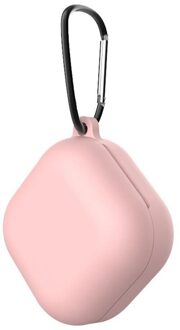 Zachte Siliconen Case Voor Samsung Galaxy Knoppen Live Case Beschermende Effen Kleur Oortelefoon Case Headset Accessoires Met Haak roze