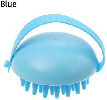 Zachte Siliconen Hoofd Body Hoofdhuid Massage Shampoo Borstel Haar Wassen Kam Douche Bad Spa Massage Borstel Relax Cleaning Tools blauw