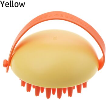 Zachte Siliconen Hoofd Body Hoofdhuid Massage Shampoo Borstel Haar Wassen Kam Douche Bad Spa Massage Borstel Relax Cleaning Tools geel